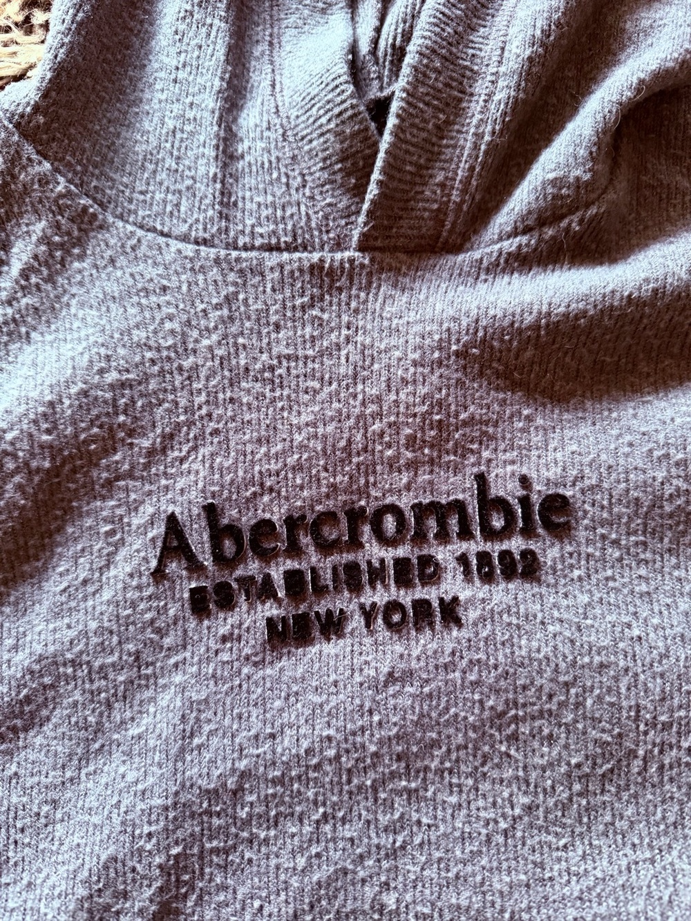 Abercrombie & Fitch Light Gray Crewneck Sweater with Embroidered Logo